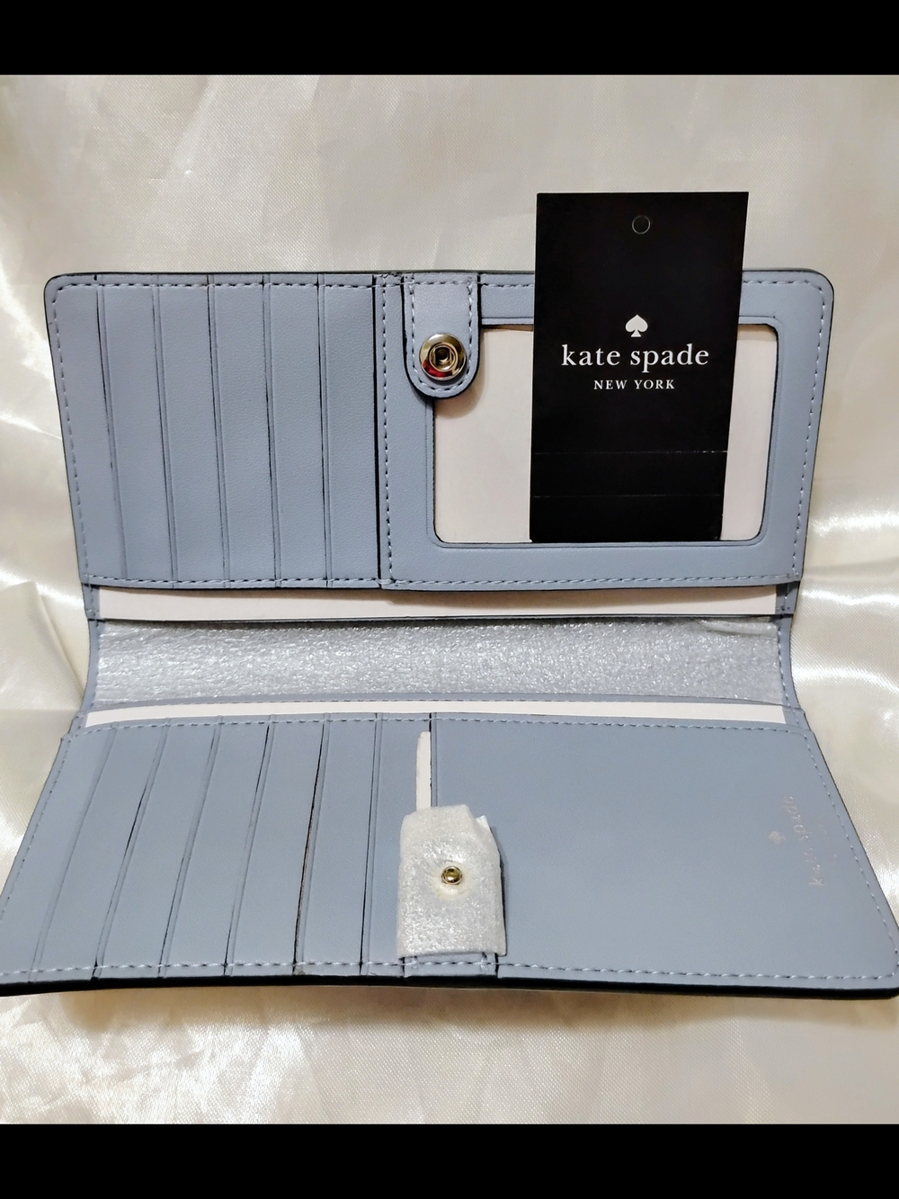 KATE SPADE Dana Sweet Flora 2021 Large Zip-Around Wallet in Blue and Cream White - Picture 2 of 8